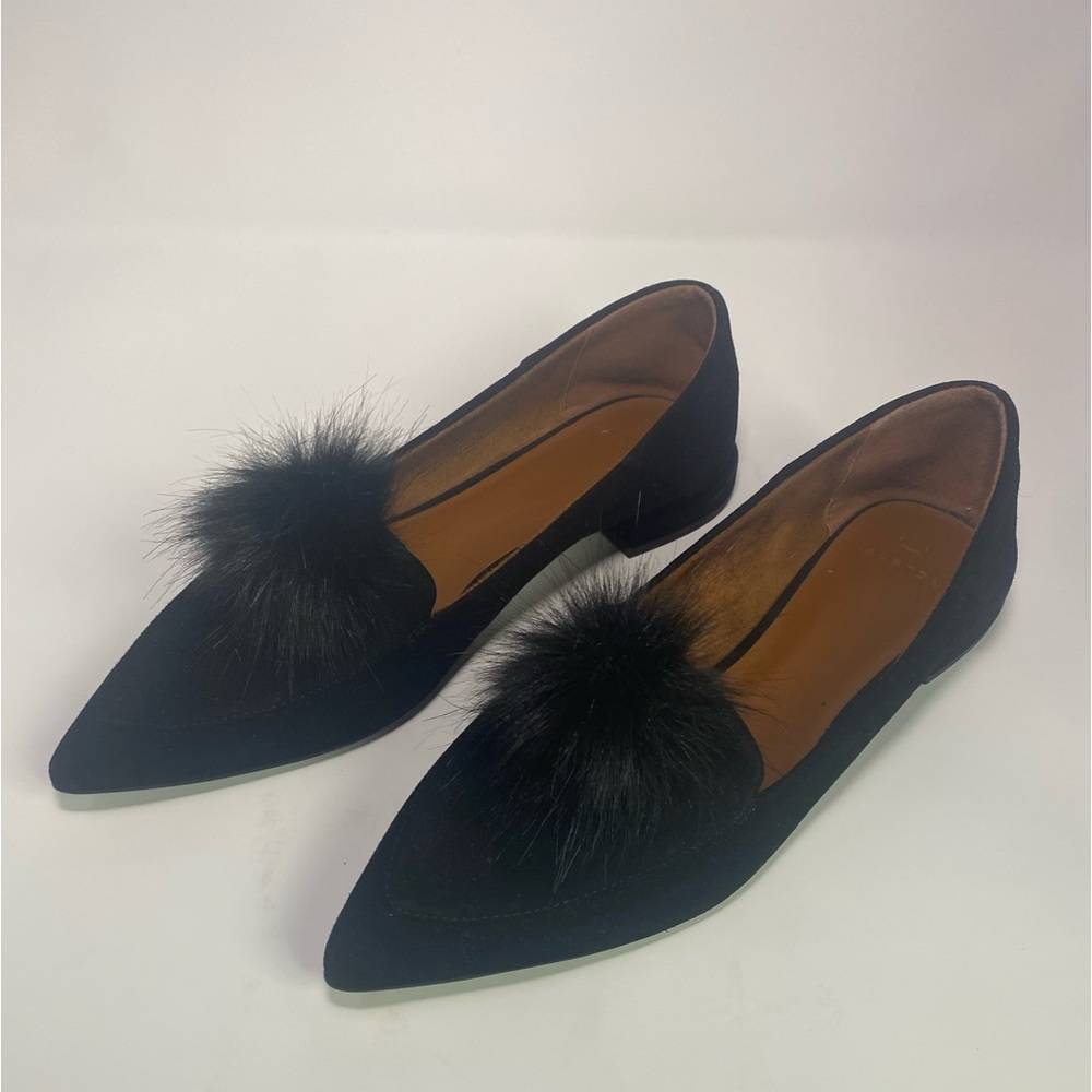 Halston flats with fur